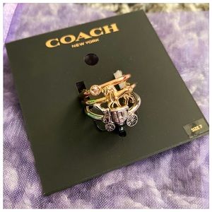 🖤 NWT Coach Horse & Carriage 3 Ring Set - Sz 7 🖤
